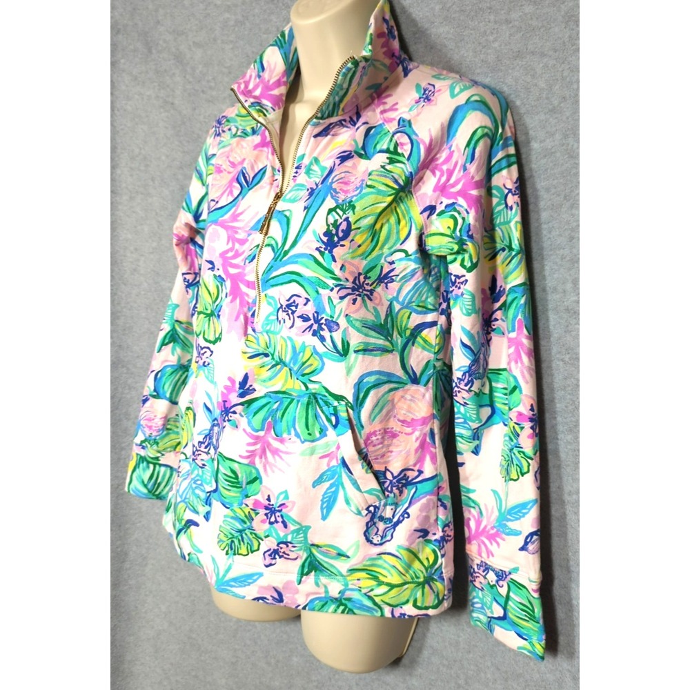 Lilly Pulitzer Skipper Popover XS 3/4 Zip Easy Chic Timeless Whimsical Classic